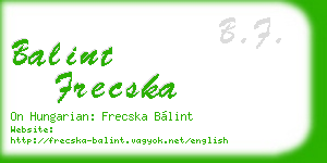 balint frecska business card
